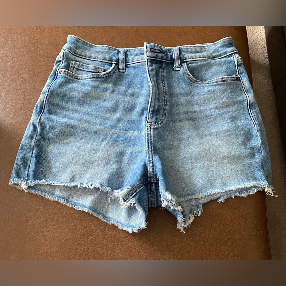 Light Blue Denim Cutoff Shorts - Women's